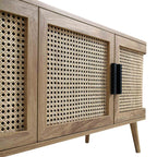 Izzy Curved Rattan 160cm Wide TV Unit, Natural