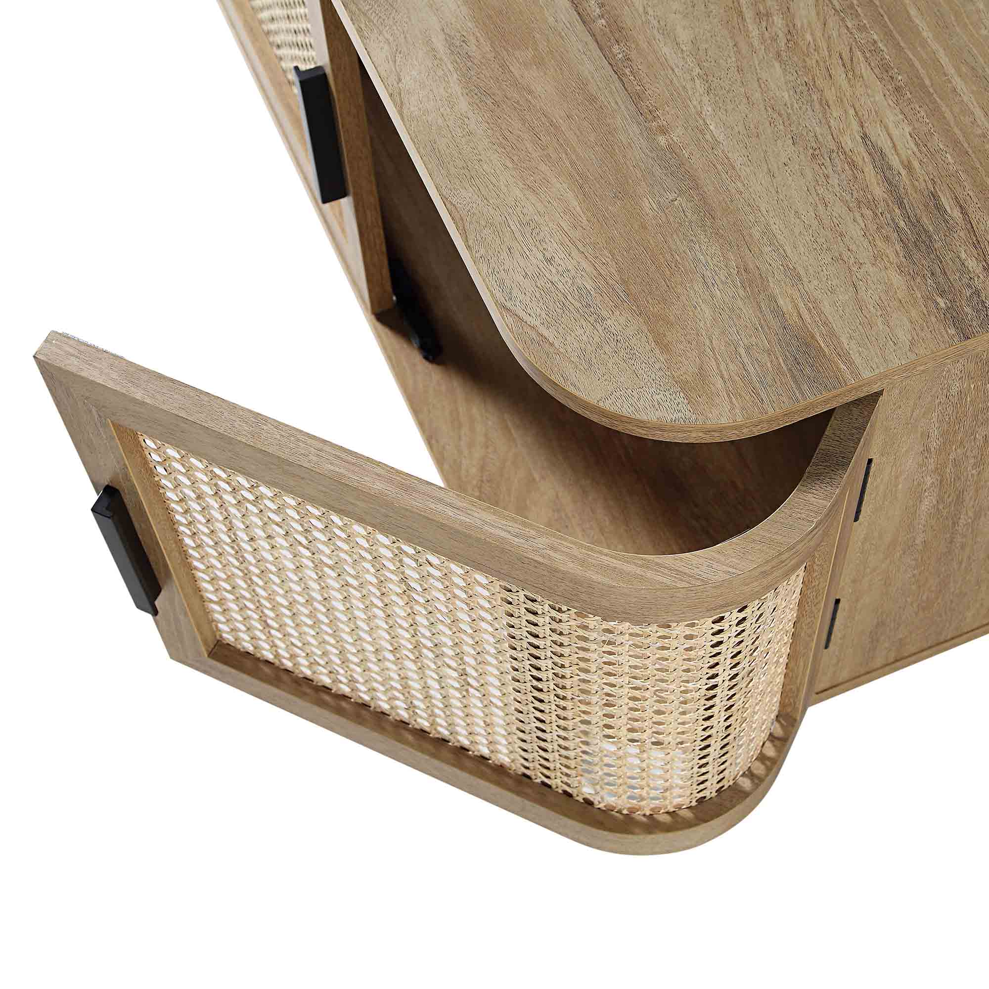 Izzy Curved Rattan 160cm Wide TV Unit, Natural