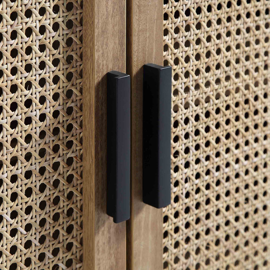 Izzy Curved Rattan 160cm Wide TV Unit, Natural