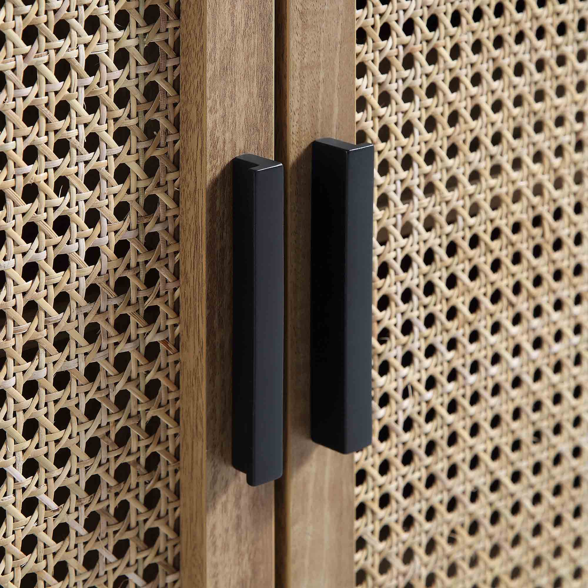 Izzy Curved Rattan 160cm Wide TV Unit, Natural