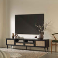 Frances Woven Rattan 200cm Wide TV Unit, Black