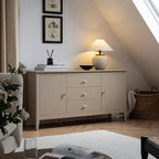 Oakham Wide Sideboard with Drawers, Deep Greige