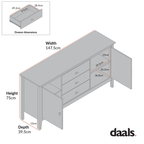 Oakham Wide Sideboard with Drawers, Wild Cherry