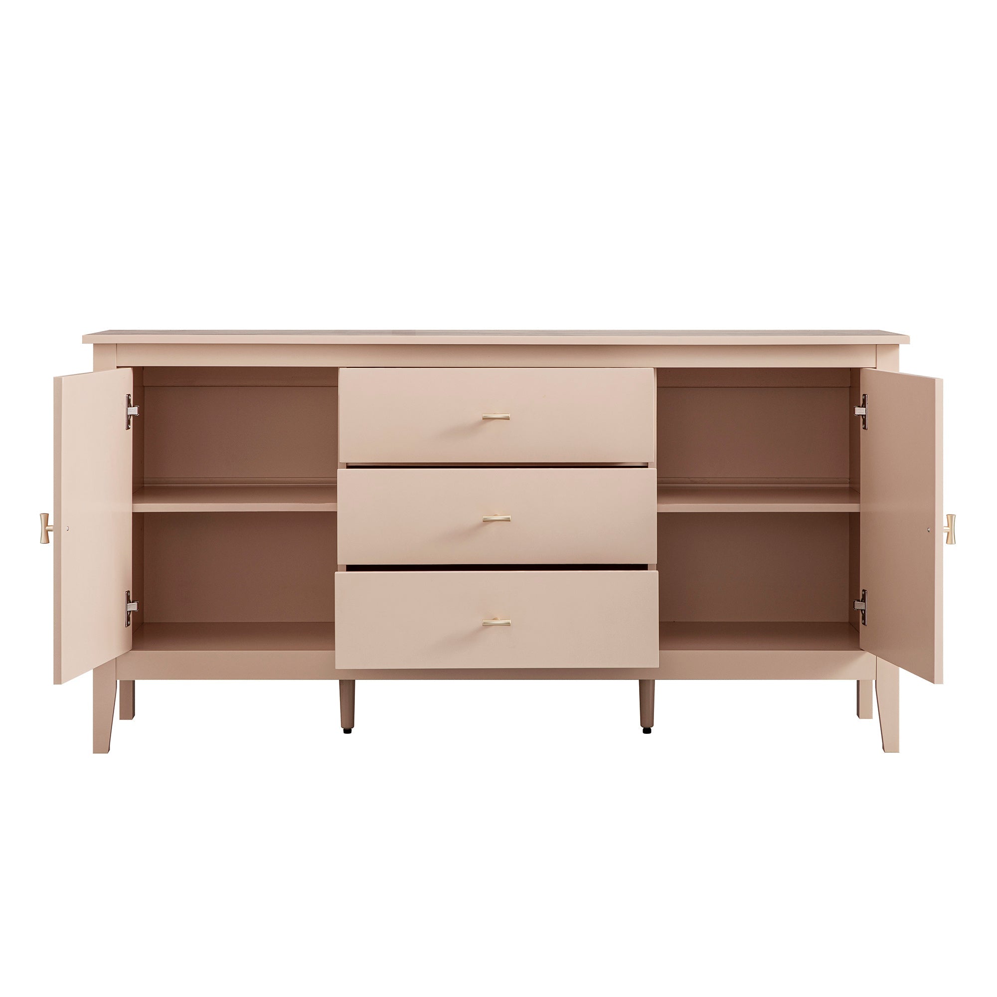 Oakham Wide Sideboard with Drawers, Nude Pink