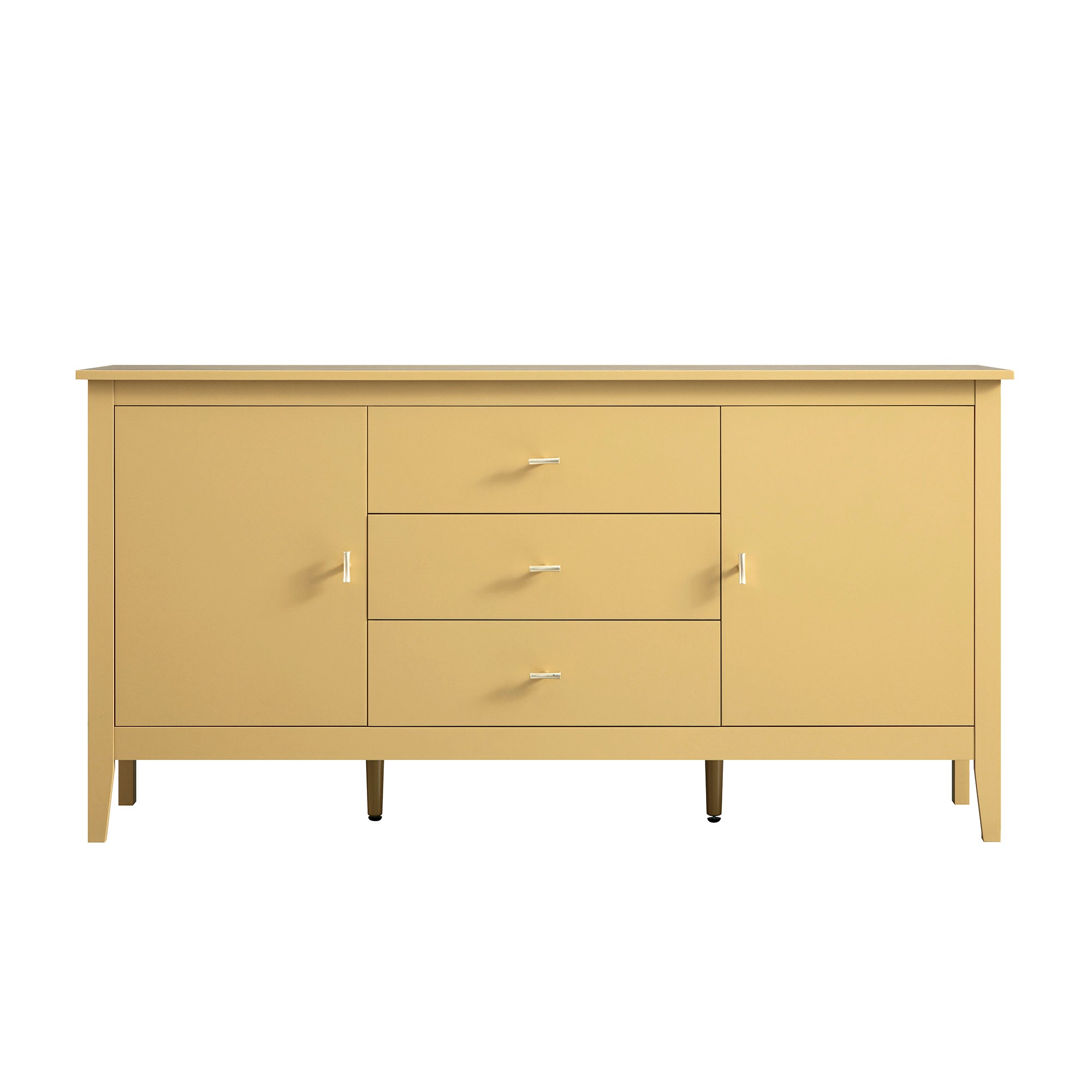 Oakham Wide Sideboard with Drawers, Rattan Yellow