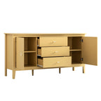 Oakham Wide Sideboard with Drawers, Rattan Yellow