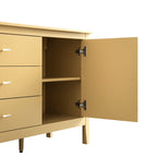 Oakham Wide Sideboard with Drawers, Rattan Yellow