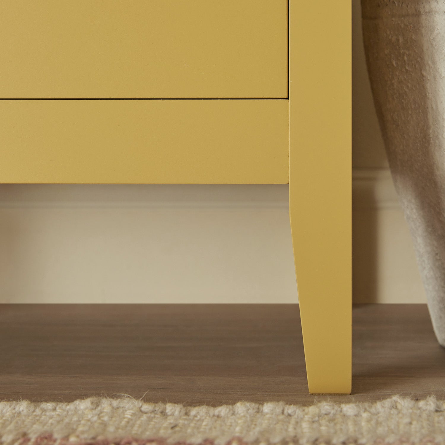 Oakham Wide Sideboard with Drawers, Rattan Yellow