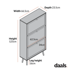 Frances Rattan 3 Tier Shoe Storage Cabinet, Natural