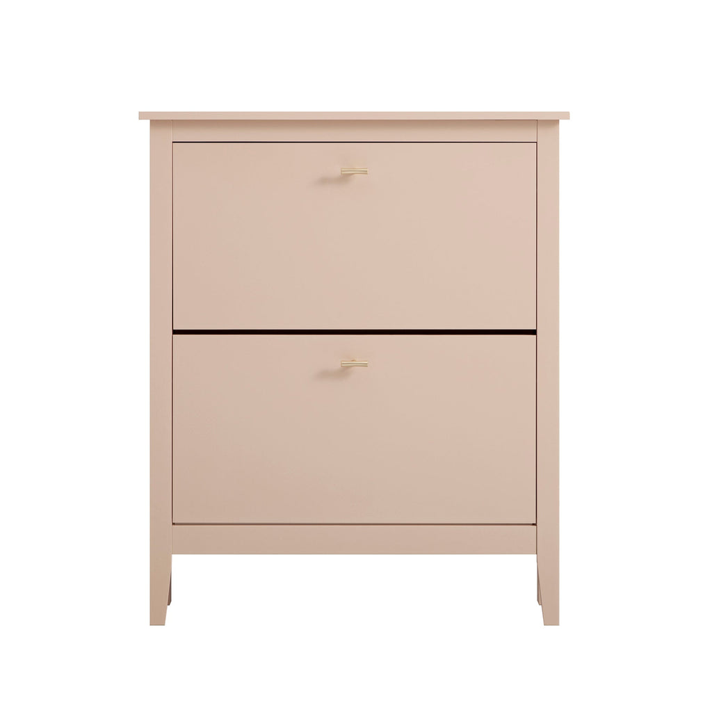 Oakham 2-Tier Shoe Cabinet, Nude Pink