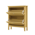 Oakham 2-Tier Shoe Cabinet, Rattan Yellow