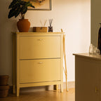 Oakham 2-Tier Shoe Cabinet, Rattan Yellow