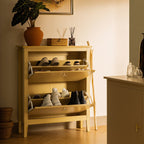 Oakham 2-Tier Shoe Cabinet, Rattan Yellow