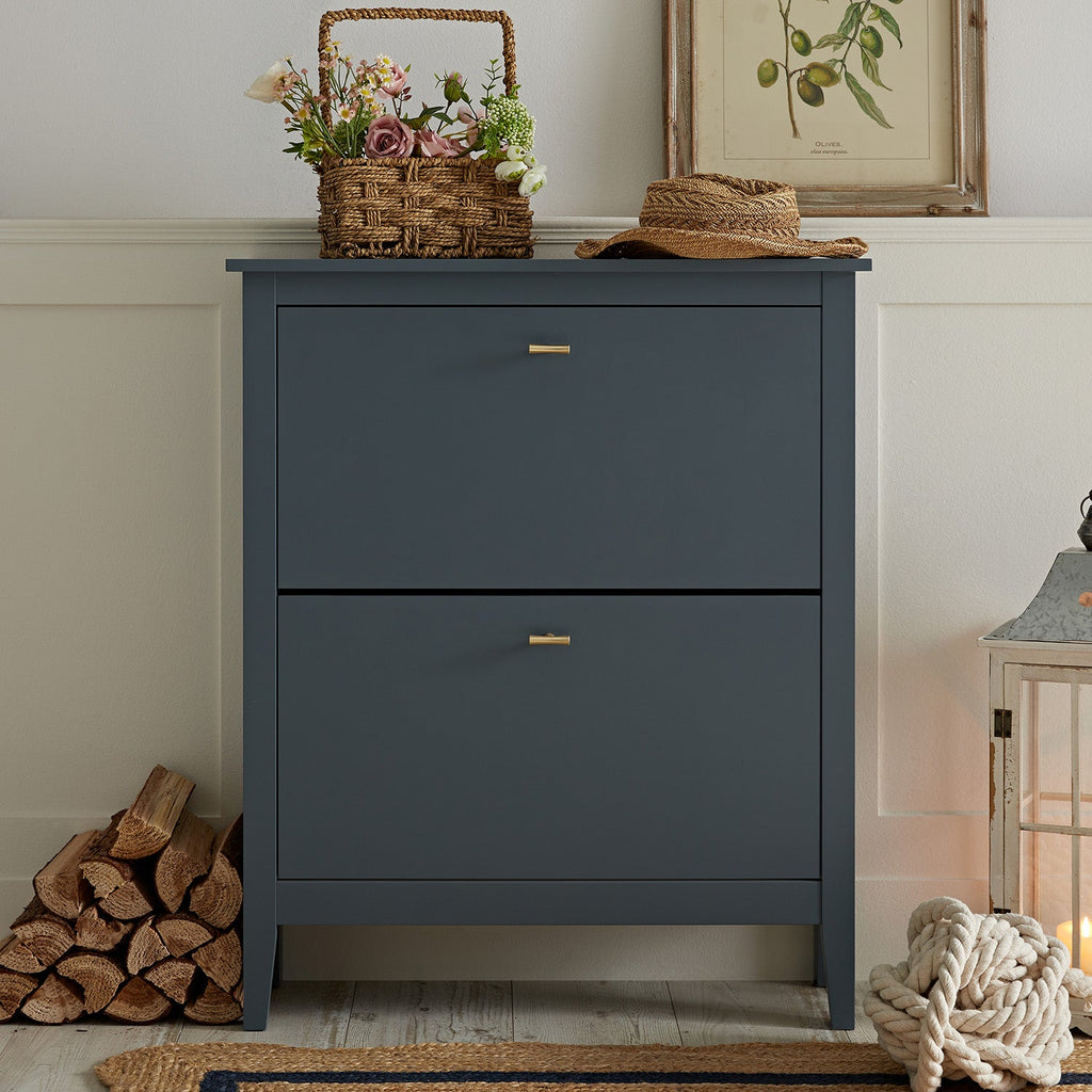 Oakham 2-Tier Shoe Cabinet, Stormy Blue