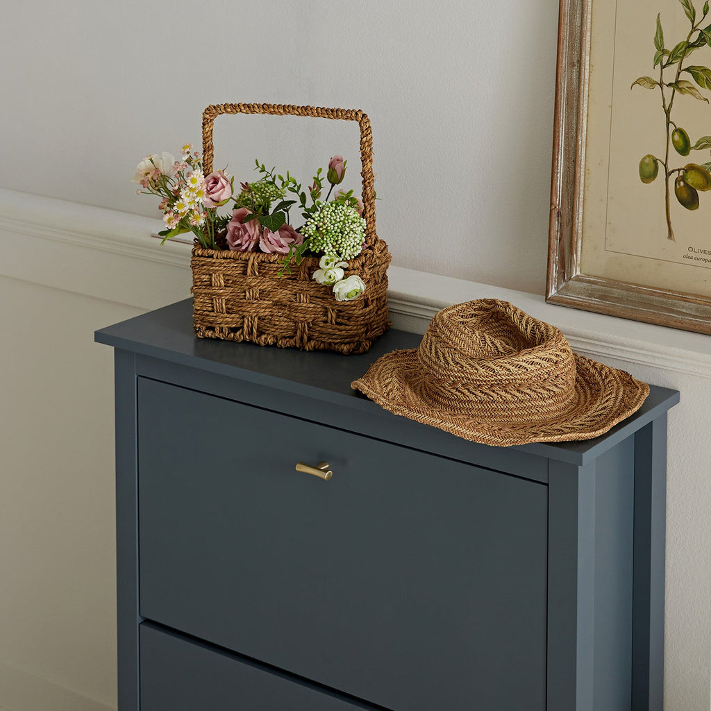 Oakham 2-Tier Shoe Cabinet, Stormy Blue
