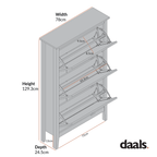 Oakham 3-Tier Shoe Cabinet, Rattan Yellow
