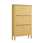 Oakham 3-Tier Shoe Cabinet, Rattan Yellow