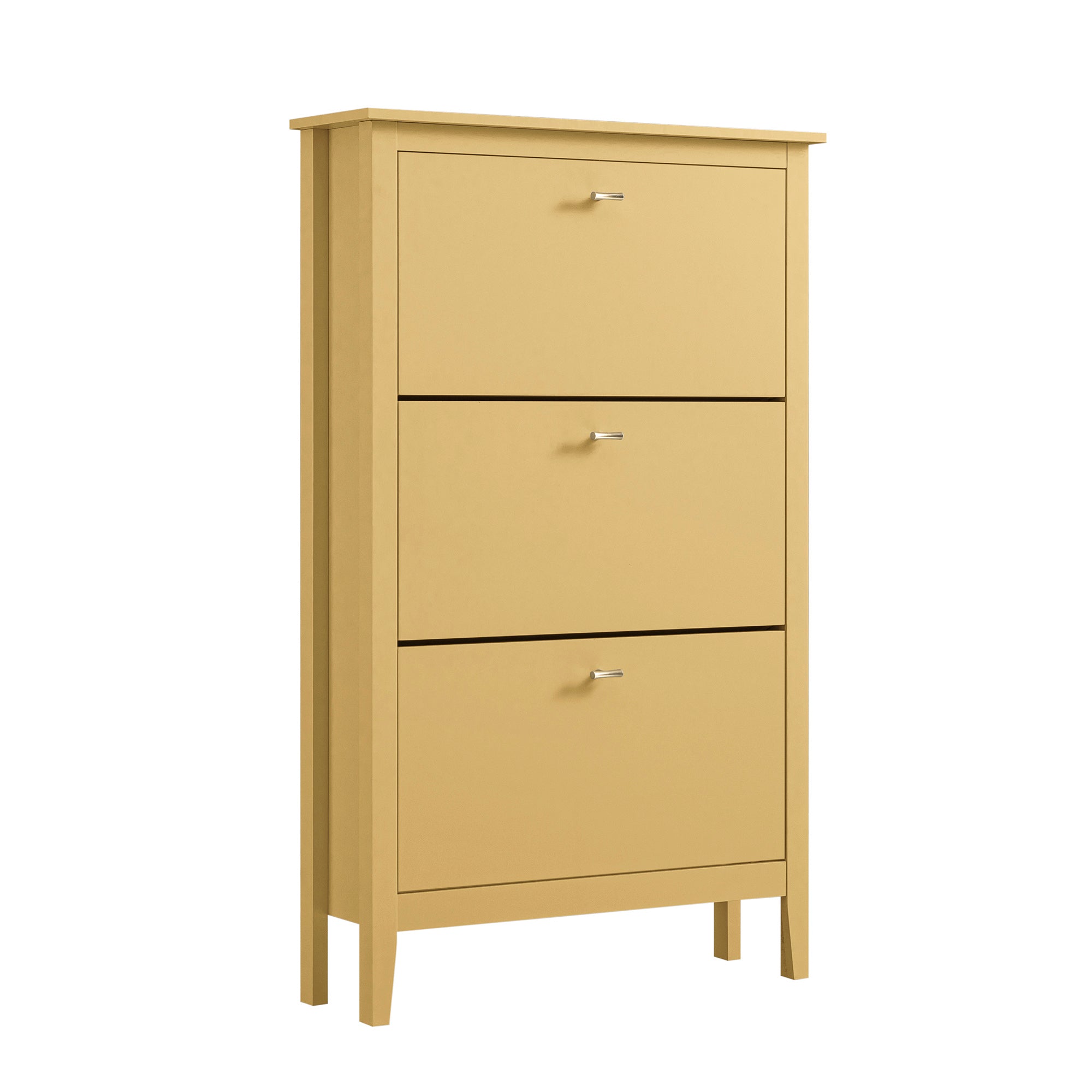 Oakham 3-Tier Shoe Cabinet, Rattan Yellow