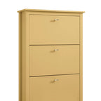 Oakham 3-Tier Shoe Cabinet, Rattan Yellow