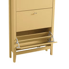 Oakham 3-Tier Shoe Cabinet, Rattan Yellow