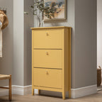 Oakham 3-Tier Shoe Cabinet, Rattan Yellow
