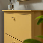 Oakham 3-Tier Shoe Cabinet, Rattan Yellow