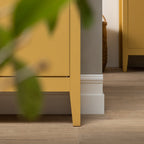 Oakham 3-Tier Shoe Cabinet, Rattan Yellow