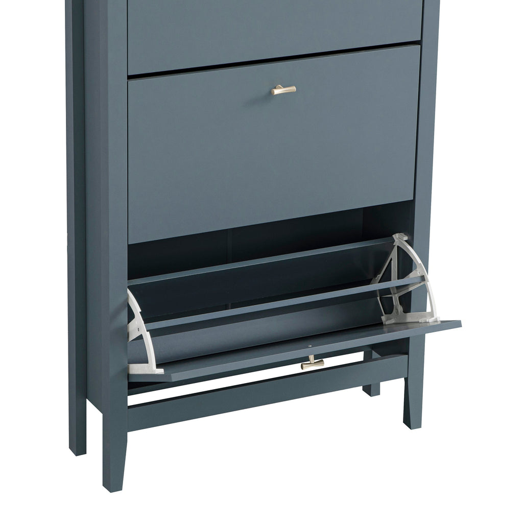 Oakham 3-Tier Shoe Cabinet, Stormy Blue