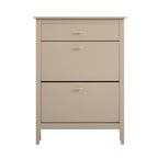 Oakham 2-Tier Shoe Cabinet with Top Drawer, Deep Greige