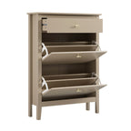 Oakham 2-Tier Shoe Cabinet with Top Drawer, Deep Greige