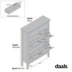 Oakham 2-Tier Shoe Cabinet with Top Drawer, Stormy Blue