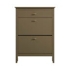 Oakham 2-Tier Shoe Cabinet with Top Drawer, Olive Grove