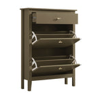Oakham 2-Tier Shoe Cabinet with Top Drawer, Olive Grove