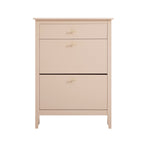 Oakham 2-Tier Shoe Cabinet with Top Drawer, Nude Pink