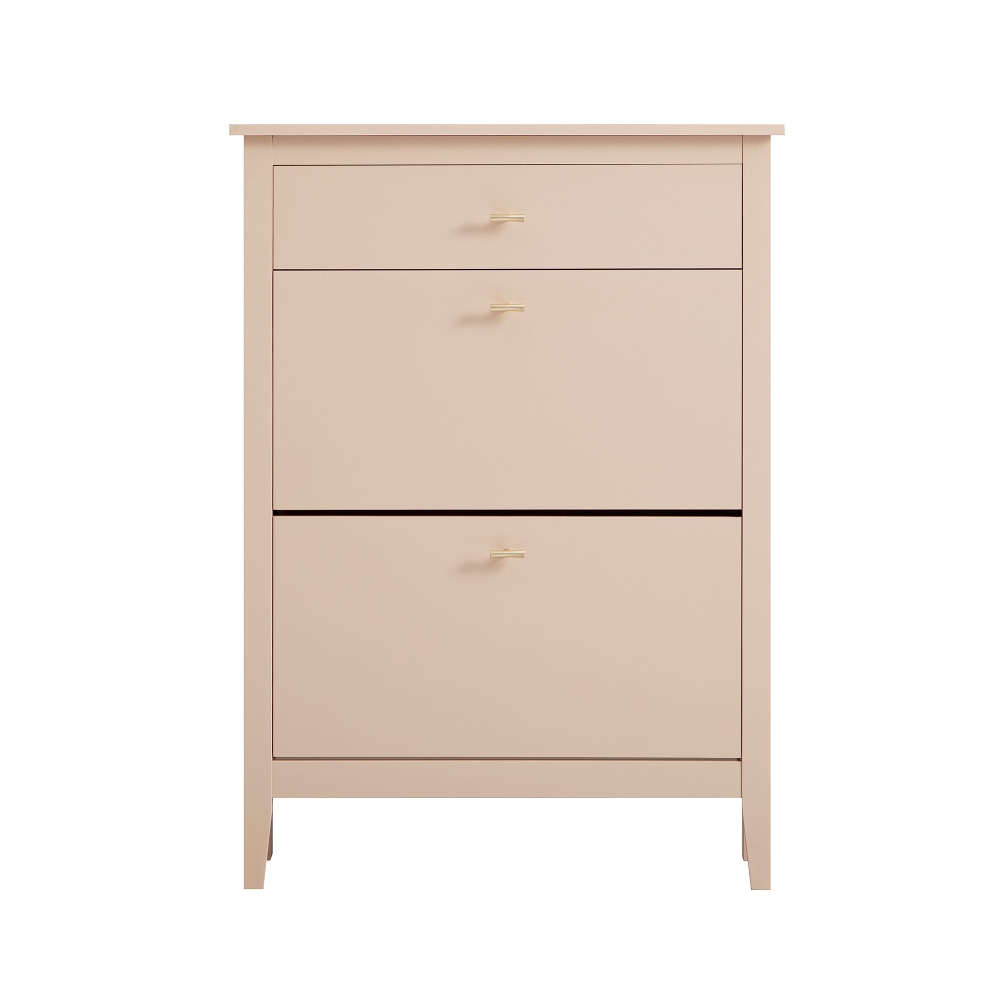 Oakham 2-Tier Shoe Cabinet with Top Drawer, Nude Pink