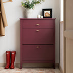 Oakham 2-Tier Shoe Cabinet with Top Drawer, Wild Cherry