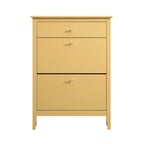 Oakham 2-Tier Shoe Cabinet with Top Drawer, Rattan Yellow