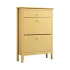 Oakham 2-Tier Shoe Cabinet with Top Drawer, Rattan Yellow