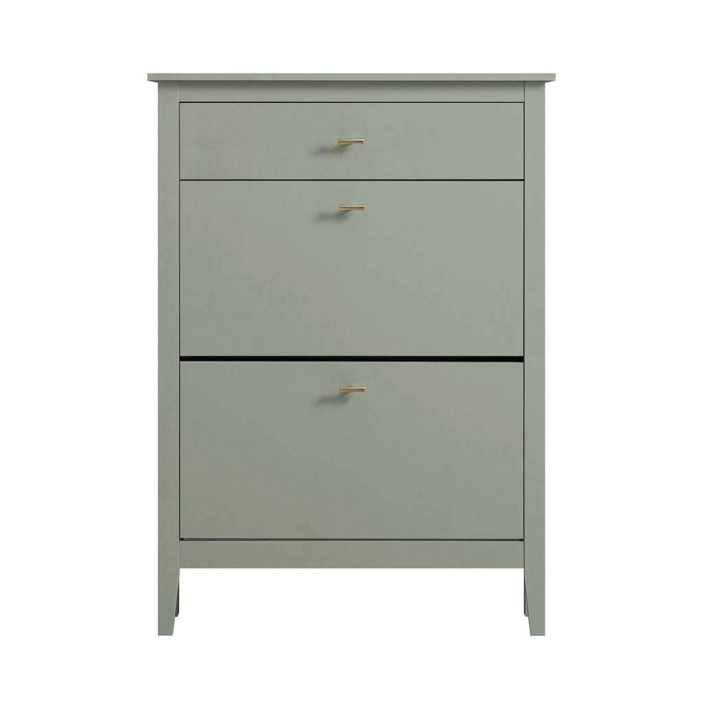Oakham 2-Tier Shoe Cabinet with Top Drawer, Desert Sage