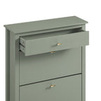 Oakham 2-Tier Shoe Cabinet with Top Drawer, Desert Sage