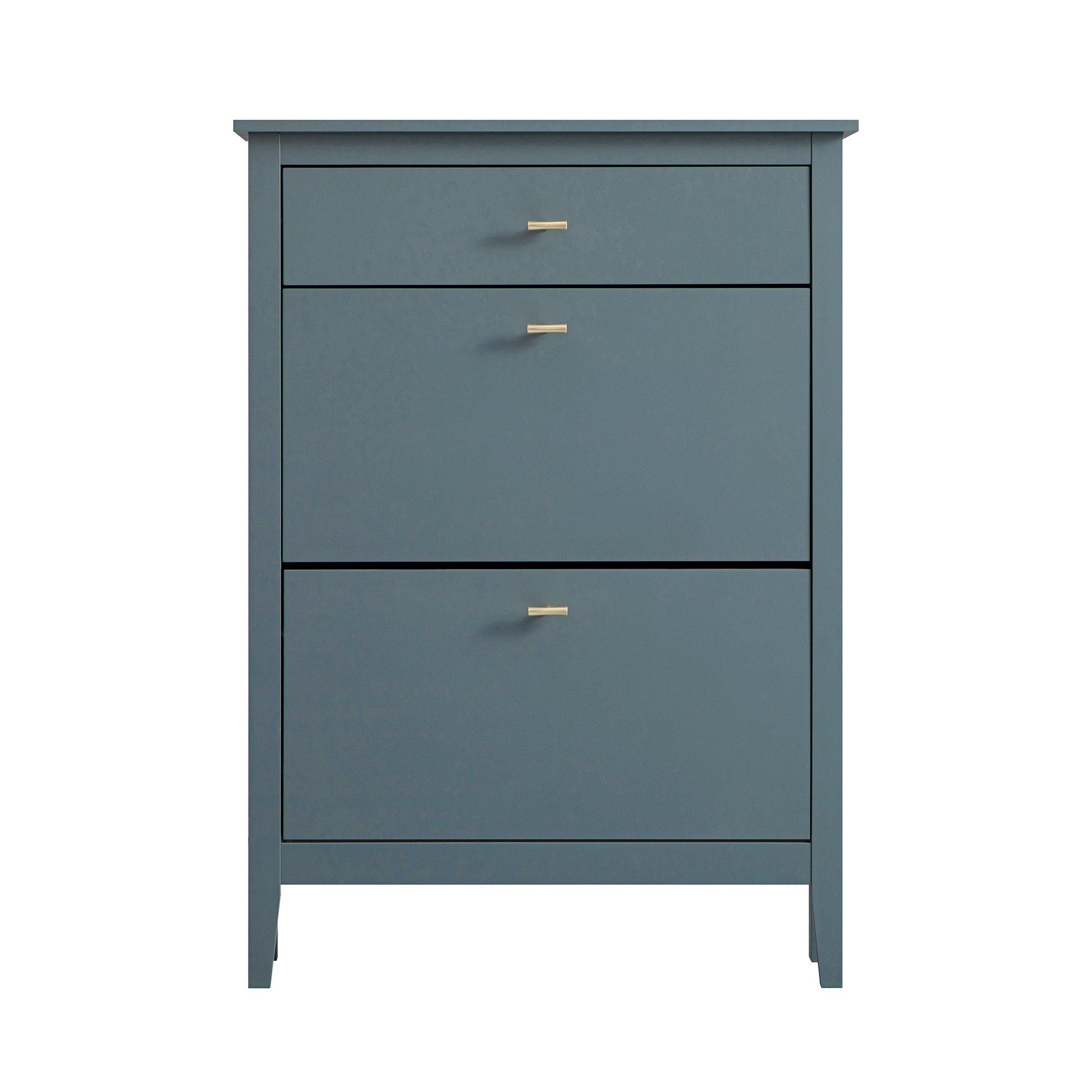 Oakham 2-Tier Shoe Cabinet with Top Drawer, Stormy Blue