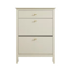 Oakham 2-Tier Shoe Cabinet with Top Drawer, Shaded White