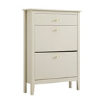 Oakham 2-Tier Shoe Cabinet with Top Drawer, Shaded White