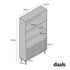 Frances Woven Rattan Bookcase with Doors, White