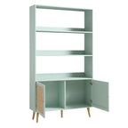 Frances Woven Rattan Bookcase with Doors, Mint