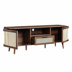 Izzy Curved Rattan 150cm TV Unit, Walnut
