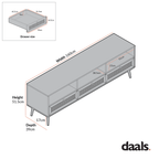 Frances Woven Rattan 160cm 3-Drawer TV Unit, Natural