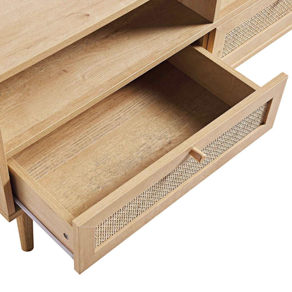 Frances Woven Rattan 160cm 3-Drawer TV Unit, Natural