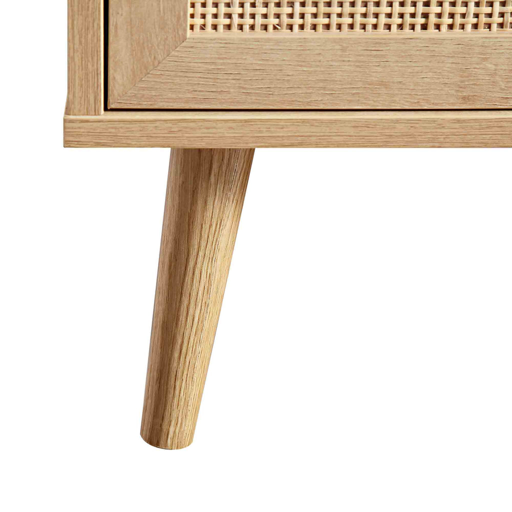 Frances Woven Rattan 160cm 3-Drawer TV Unit, Natural