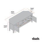 Oakham 120cm Corner TV Unit, Deep Greige